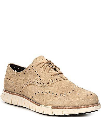 Cole Haan Mens ZERGRAND Remastered Wingtip Suede Oxfords Product Image