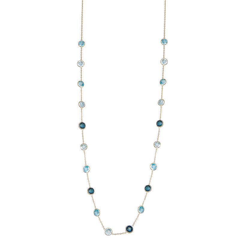 Tiara 10k Gold Blue Topaz Necklace, Womens Product Image