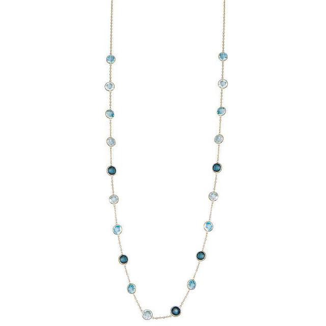 Tiara 10k Gold Blue Topaz Necklace, Womens Product Image