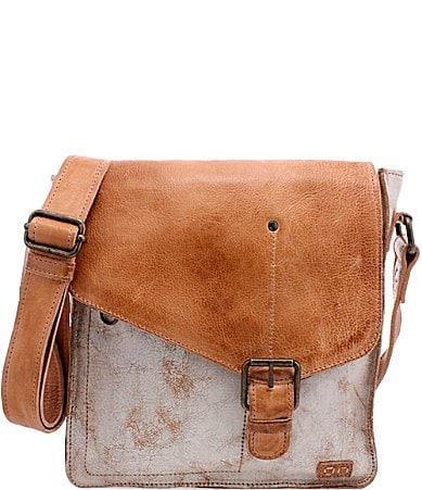 Bed Stu Venice Beach Buckle Weathered Rustic Leather Crossbody Bag - Nectar Lux Tan Rustic Product Image