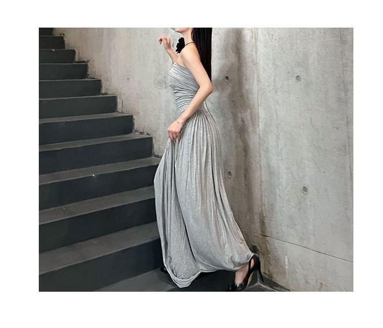 Ruched Maxi A-Line Tube Dress Product Image