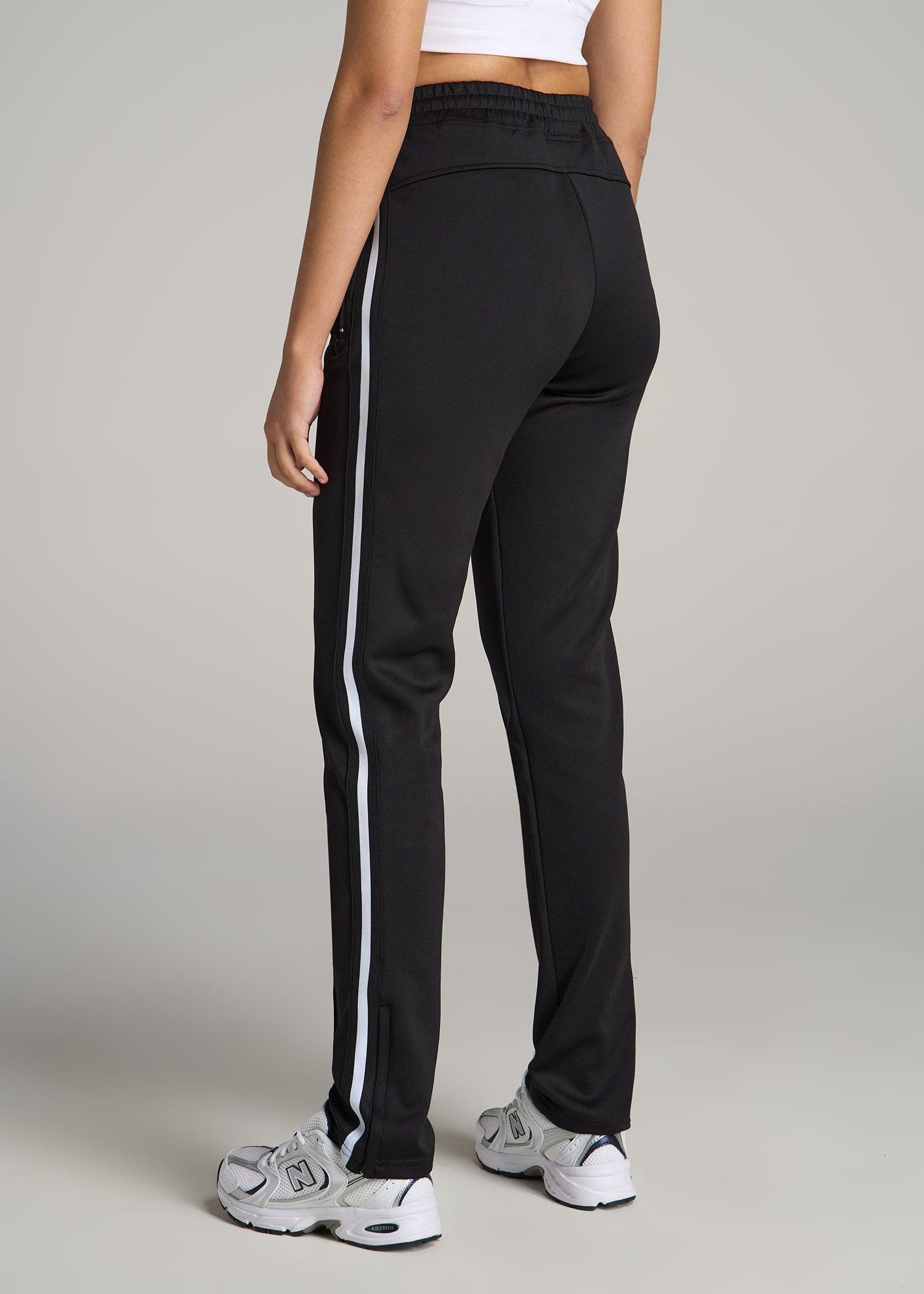 Women's Tall Athletic Stripe Pants in Black & White Female Product Image