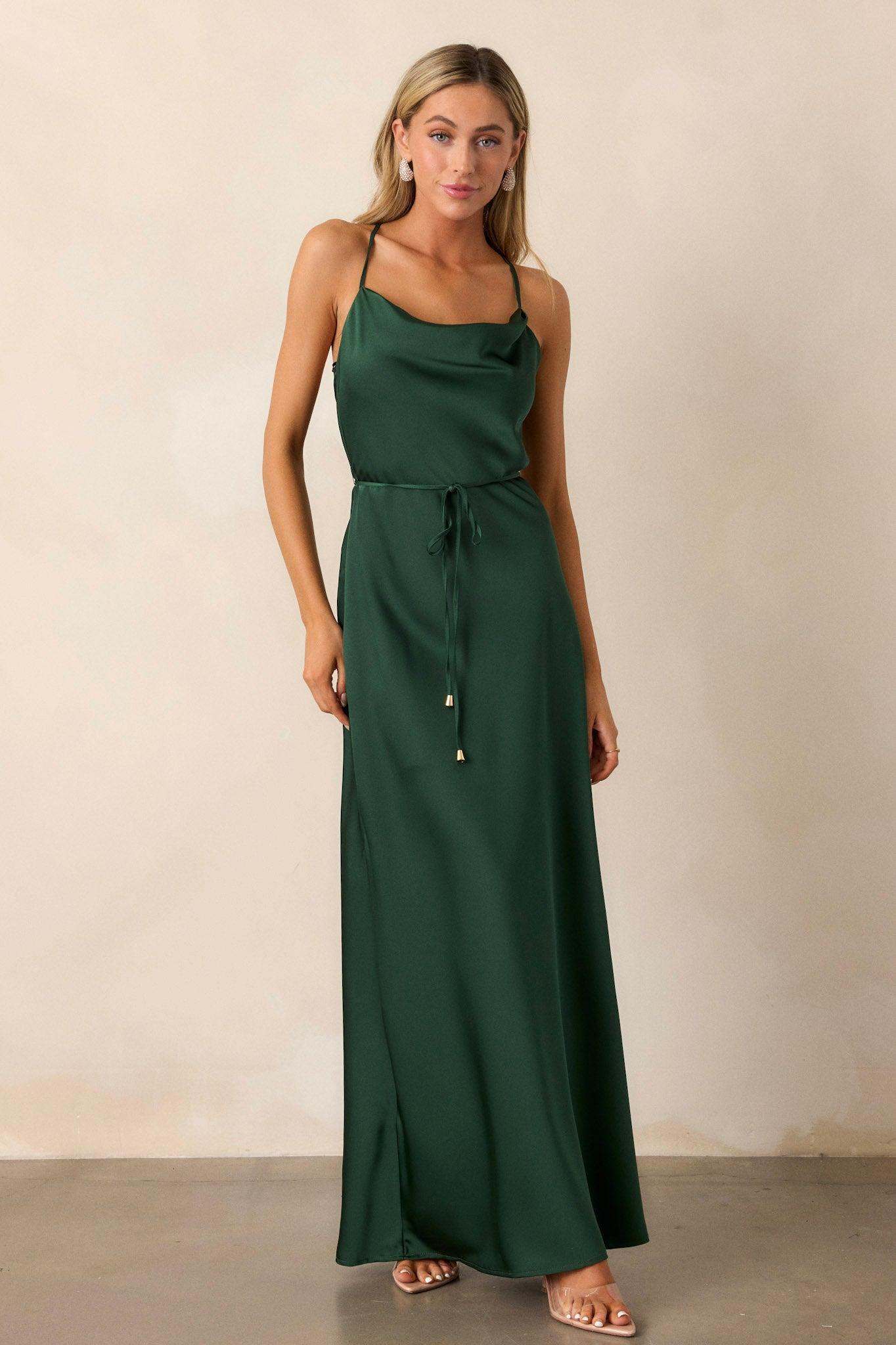 Gleaming Glam Emerald Maxi Dress Product Image