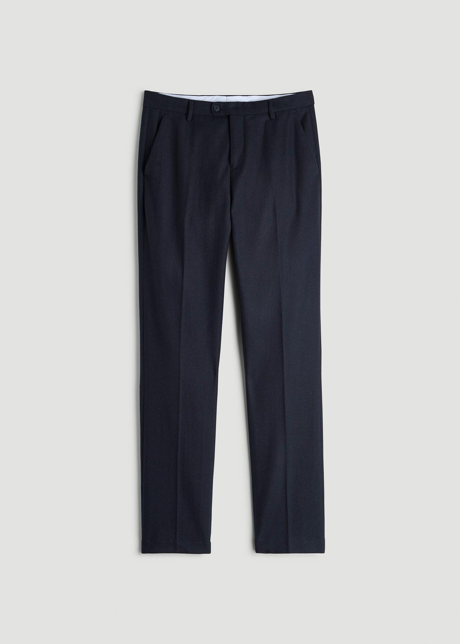 Wool Blend Dress Pants for Tall Men in Raven Blue Product Image