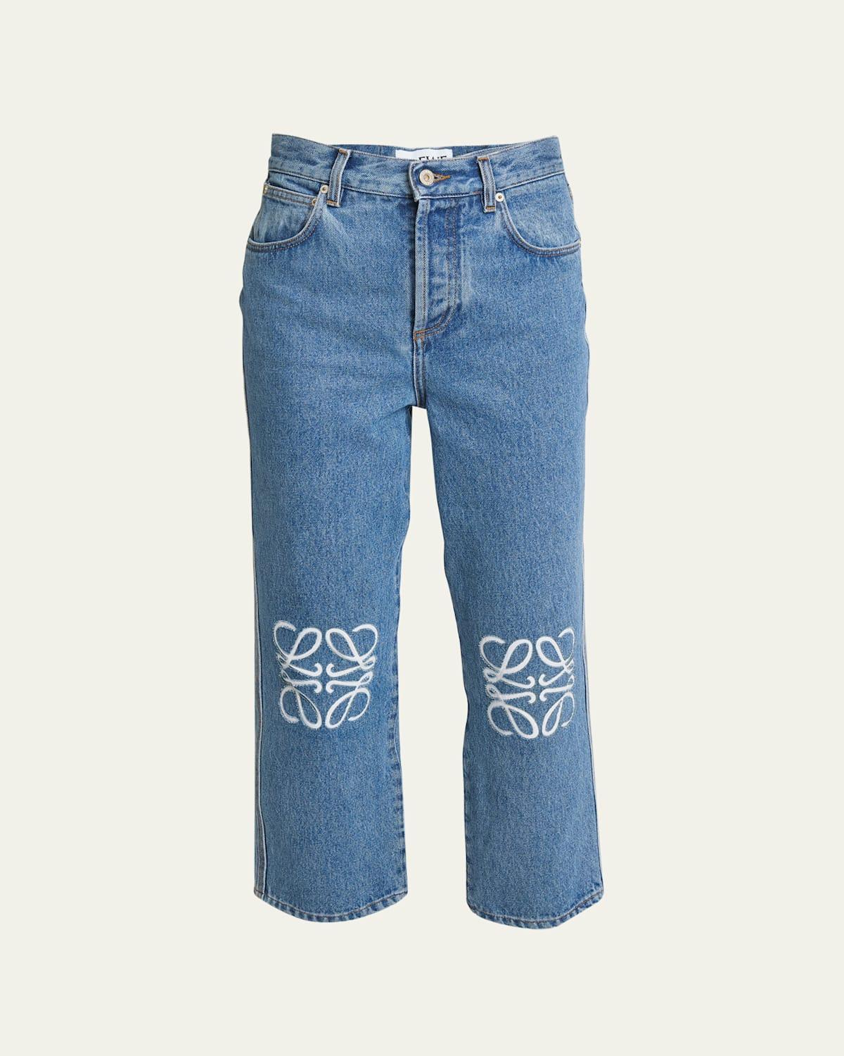 Cropped Jeans with Anagram Knee Detail Product Image