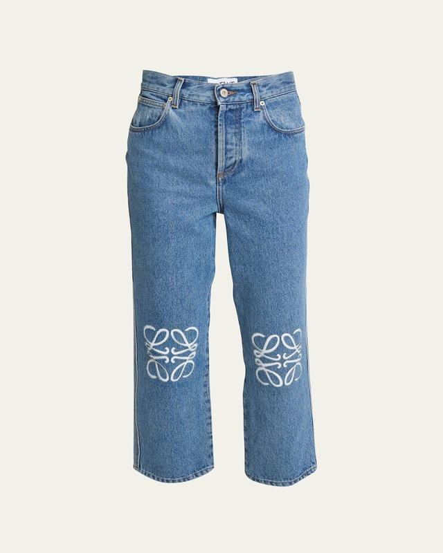 Womens Anagram Crop Mid-Rise Jeans Product Image