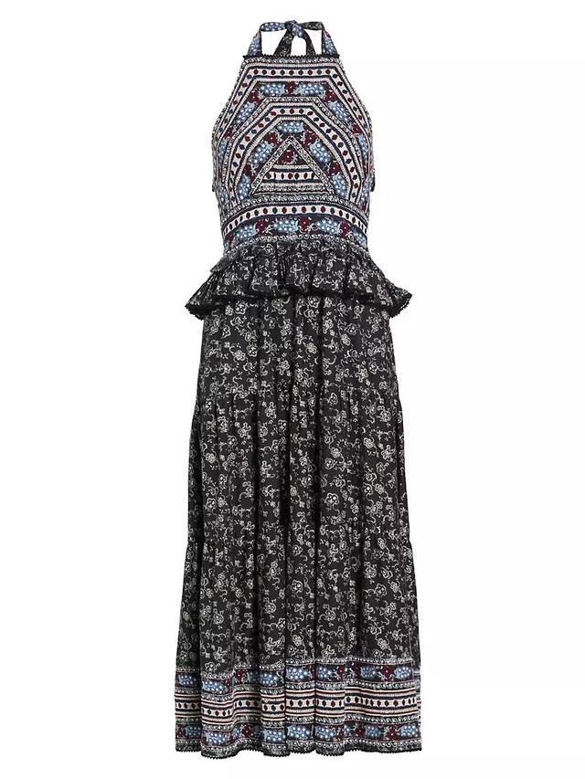 Everly Paisley Halter Midi-Dress Product Image