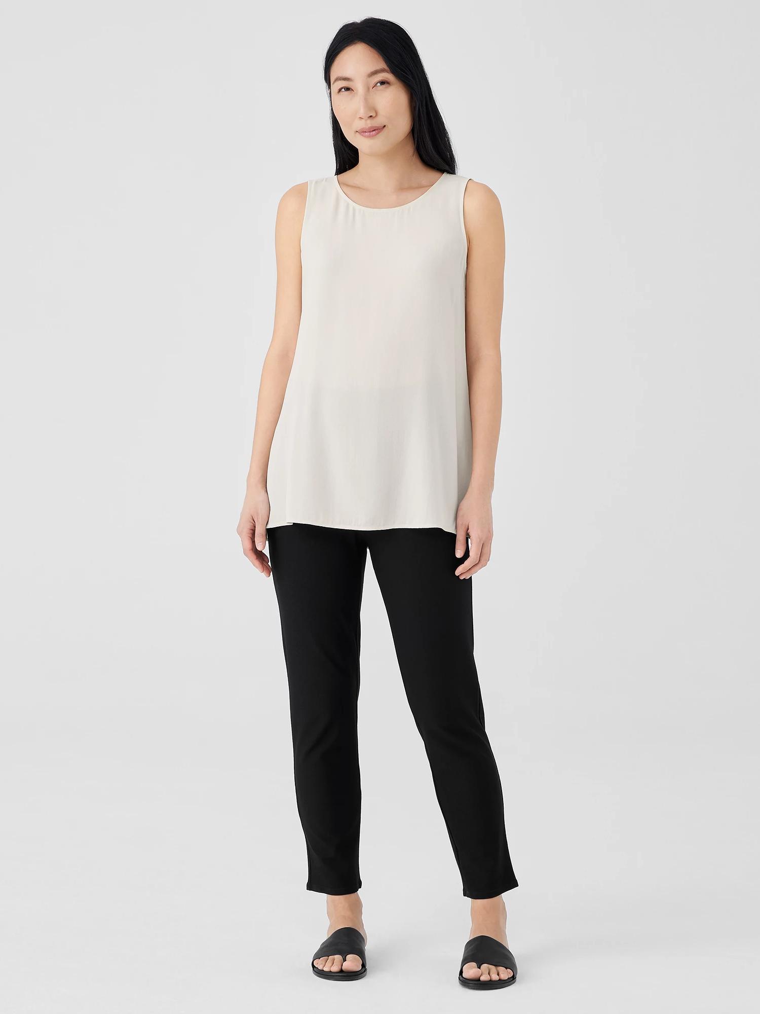 EILEEN FISHER Washable Stretch Crepe Slim Pantfemale Product Image