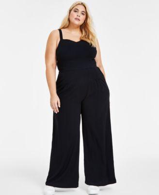 Plus Size Sleeveless Jumpsuit, Created for Macy's Product Image