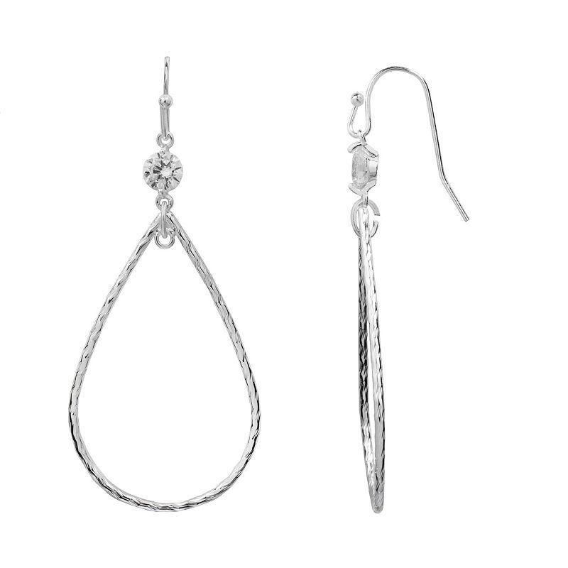 LC Lauren Conrad Silver Tone Teardrop Earrings, Womens Product Image