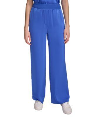 Calvin Klein Womens Pull-On Wide-Leg Pants Product Image