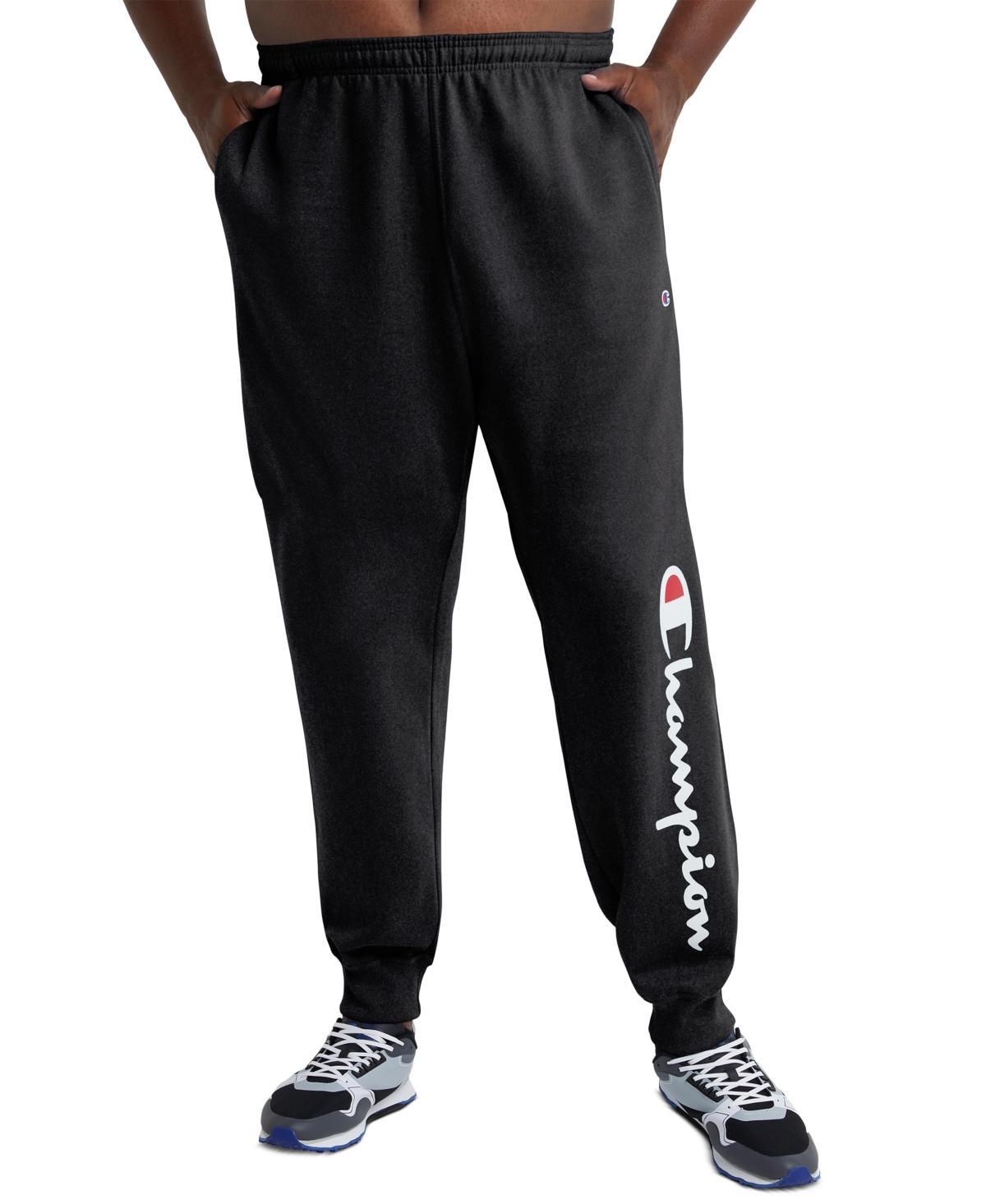 Black Drawstring Pocket Powerblend Fleece Joggers - Men Product Image