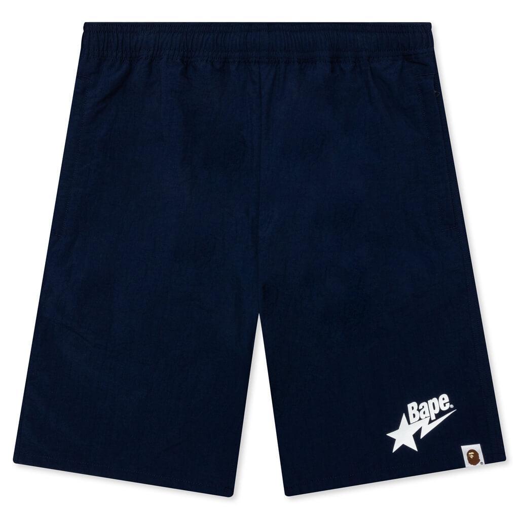 Bape Sta Logo Beach Shorts - Navy Male Product Image