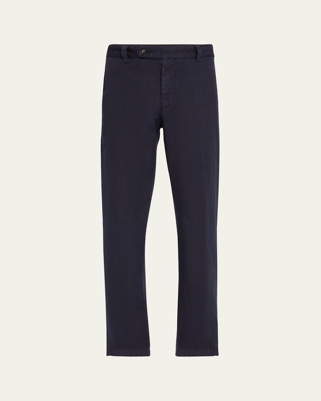 Mens Cotton-Linen Flat-Front Trousers Product Image