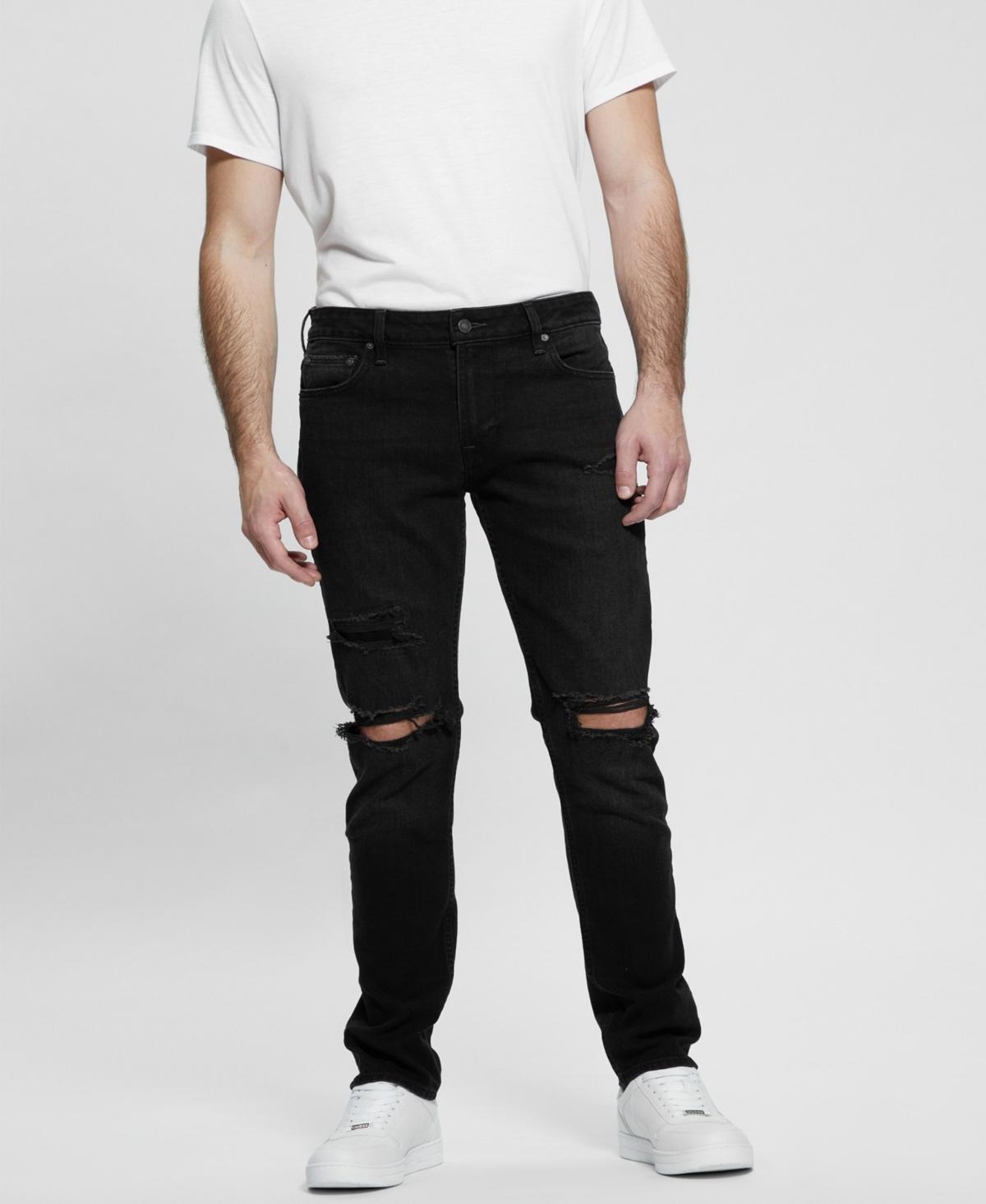 Guess Mens Finnley Black Tapered Jeans Product Image