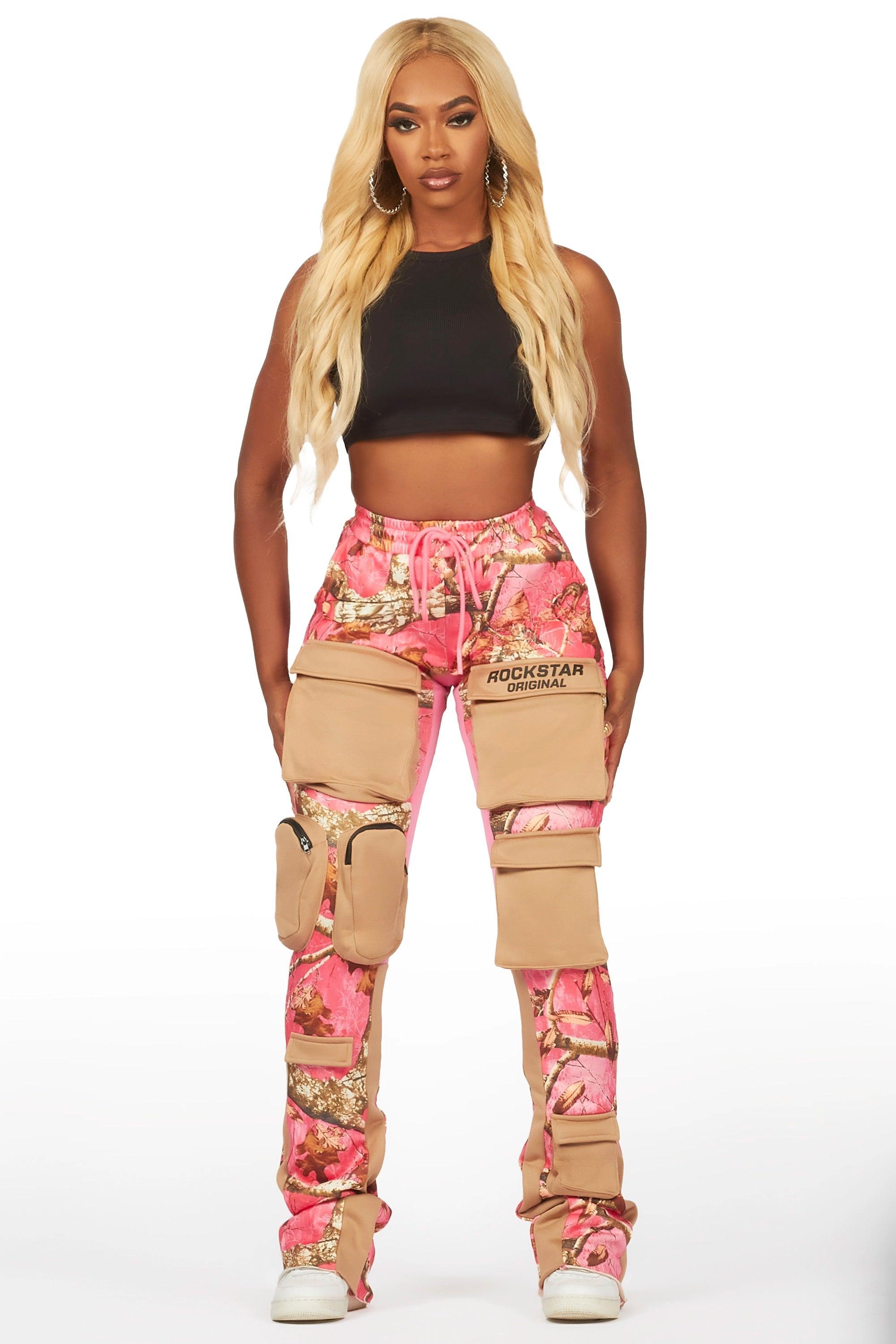 Norika Pink Tree Camo Stacked Track Pant Female Product Image