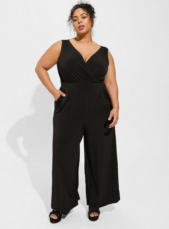 Knit Surplice Tie Back Jumpsuit Product Image