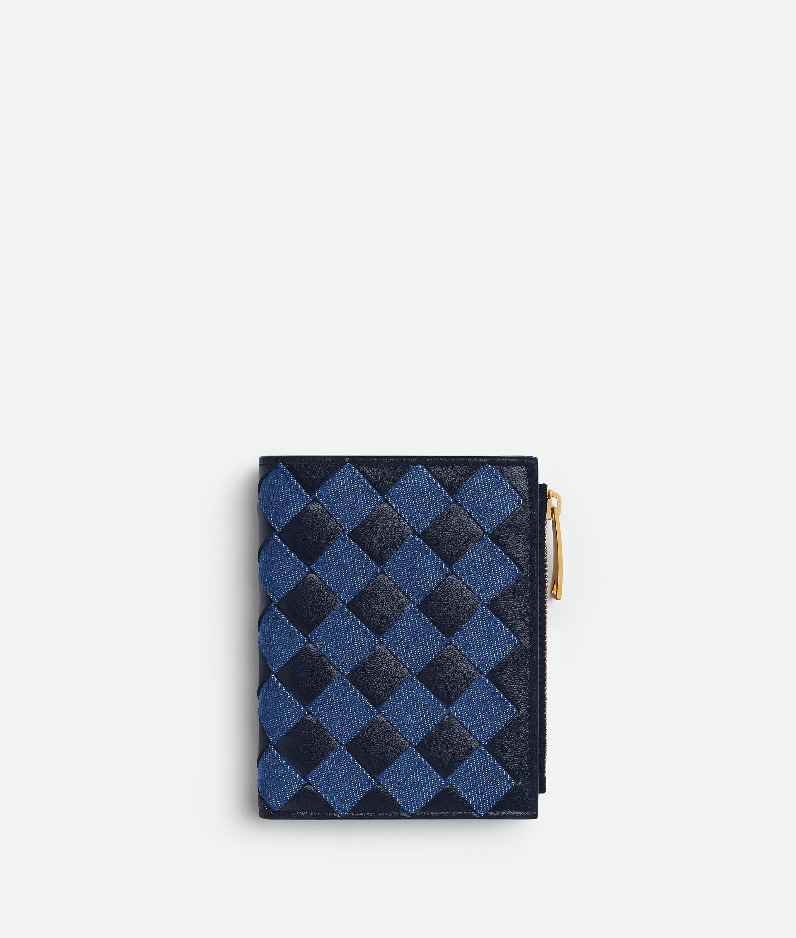 Women's Intrecciato Small Bi-Fold Wallet in Abyss / Indigo Product Image