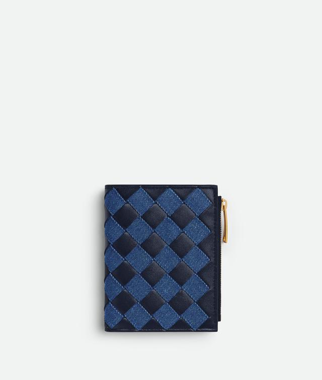 Women's Intrecciato Small Bi-Fold Wallet in Abyss / Indigo Product Image