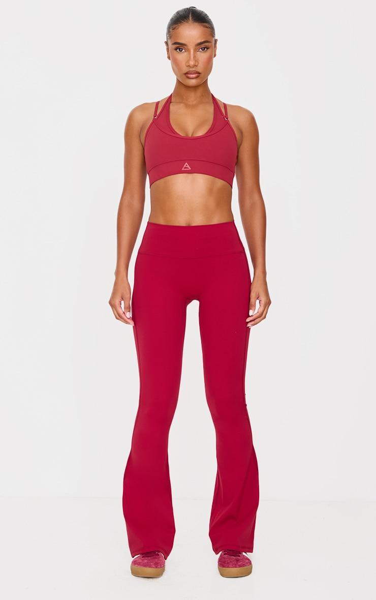 Dark Red Sculpt High Waist Flare Yoga Pants product image