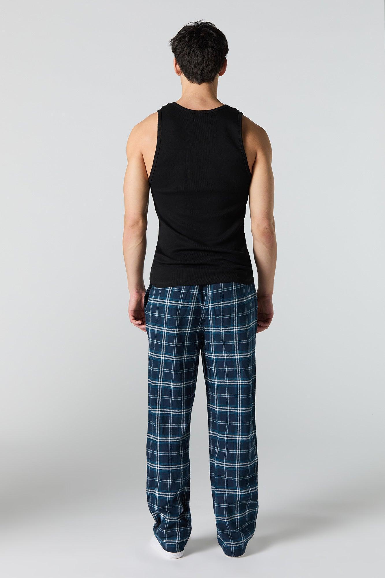 Plaid Flannel Pajama Bottom Male Product Image