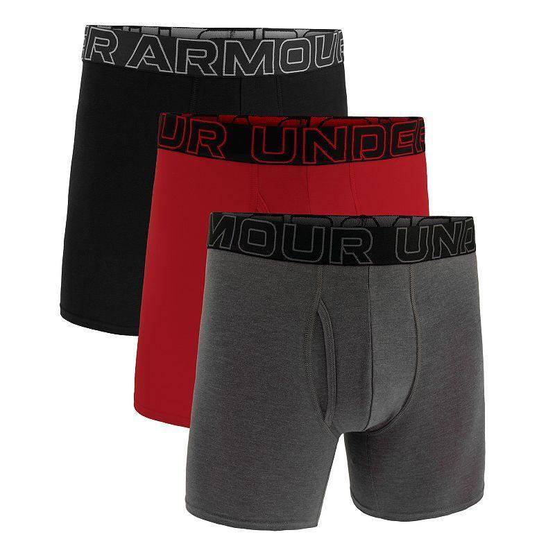 Mens Under Armour 3-pack Performance Cotton Stretch 6-in. Boxer Briefs Product Image