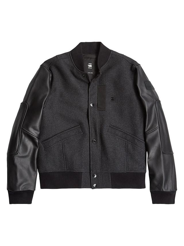 Mens Wool-Blend Varsity Bomber Jacket Product Image