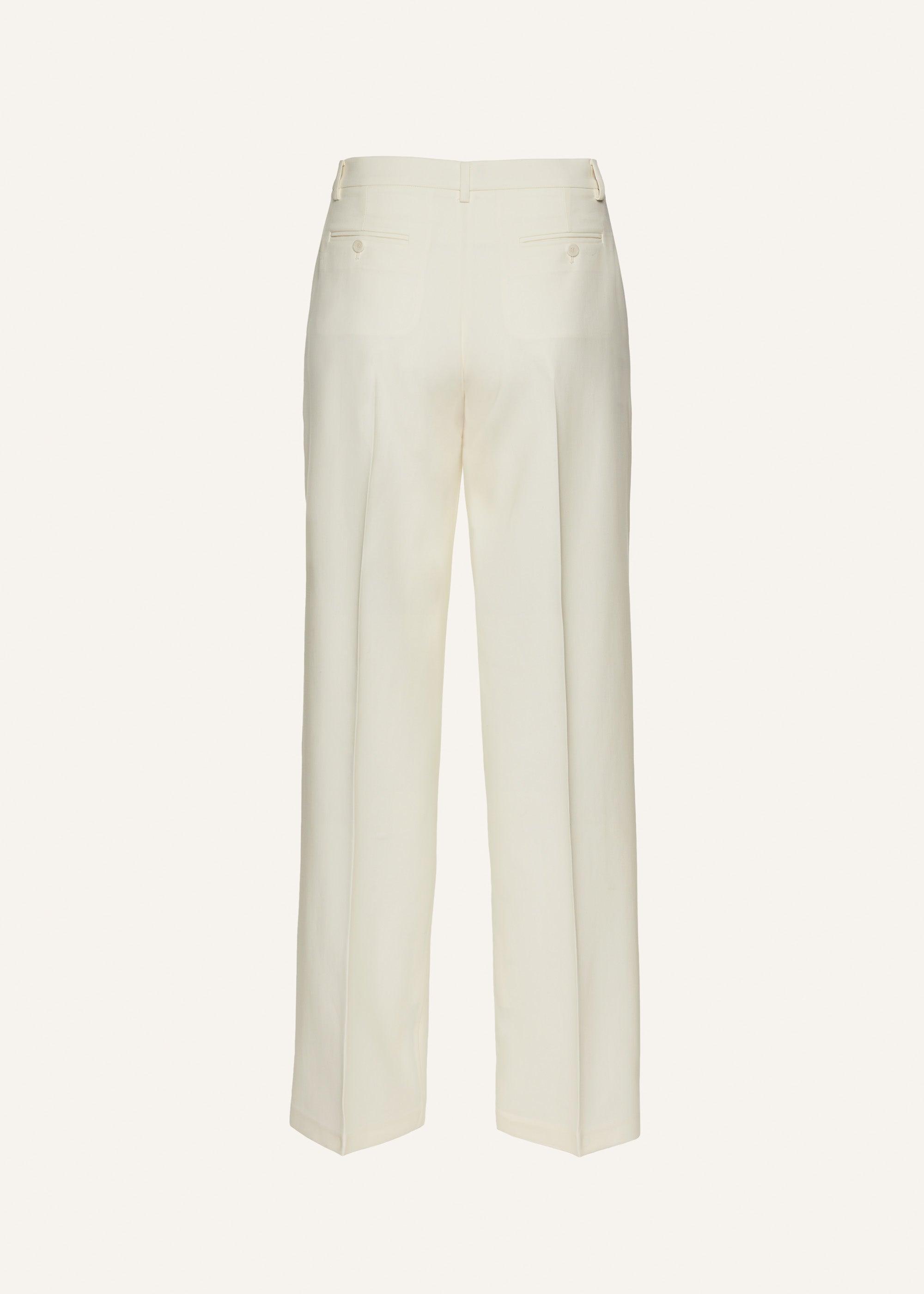 Wide leg tailored pants in cream Product Image