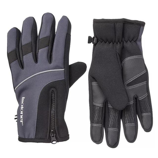 Mens isotoner Water Repellent Neoprene Touchscreen Sport Gloves with Zipper Product Image