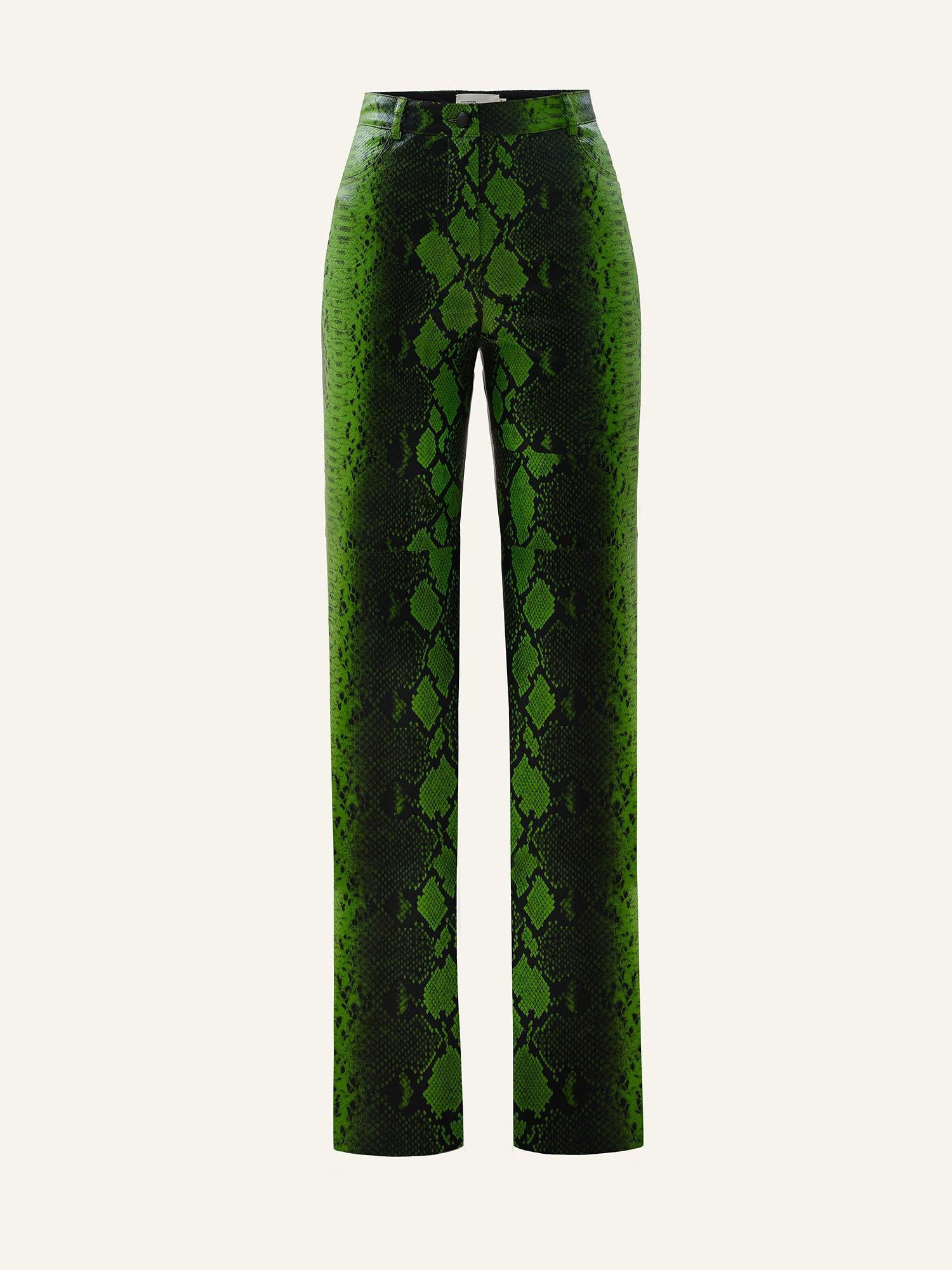 Killa pants in Green Python Product Image