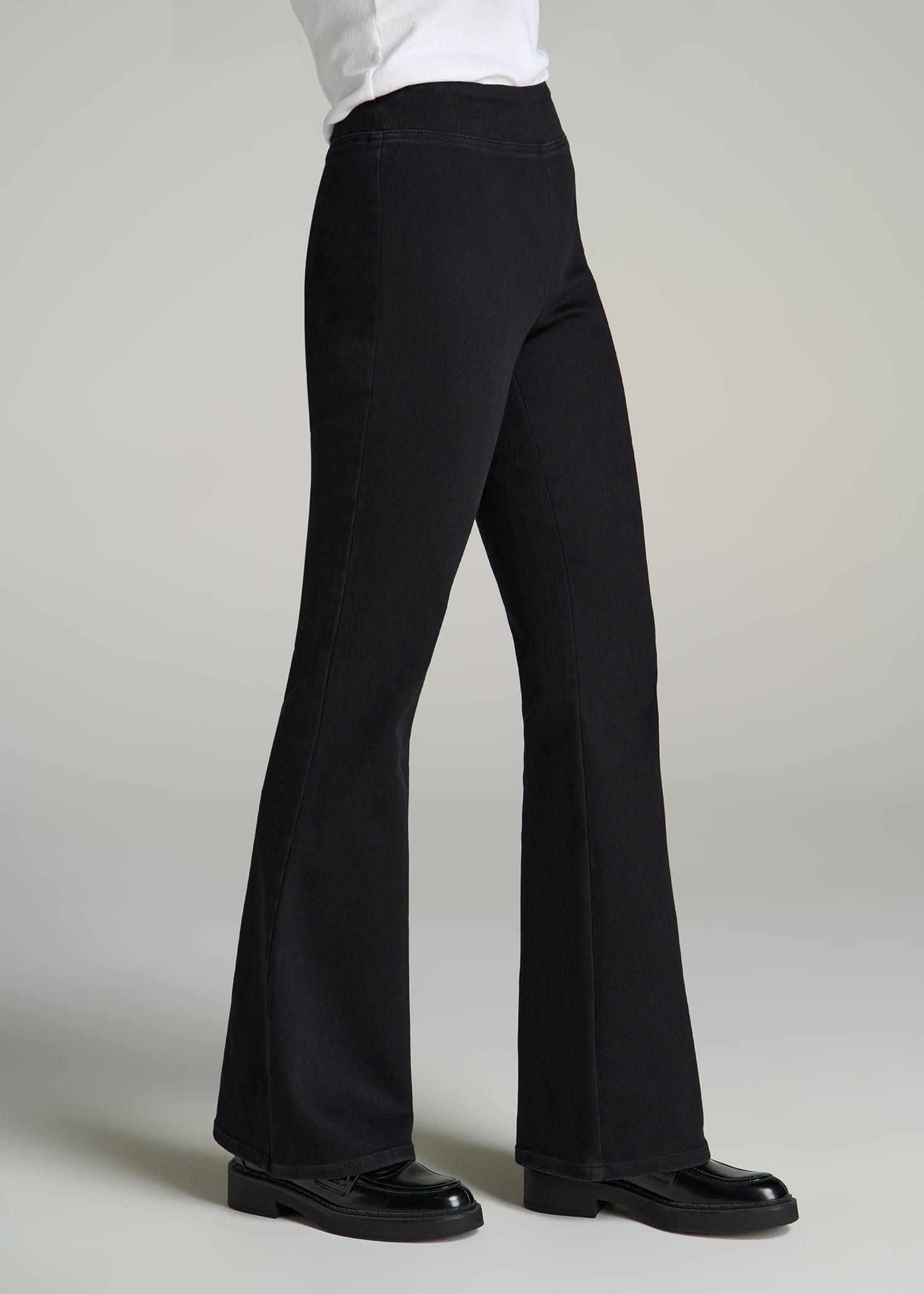 Chloe Pull-on Flare Jeans for Tall Women in Washed Black Product Image