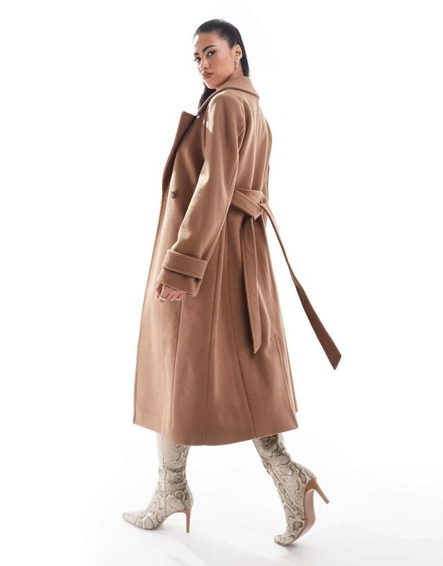 Ever New wool mix belted coat in soft camel Product Image