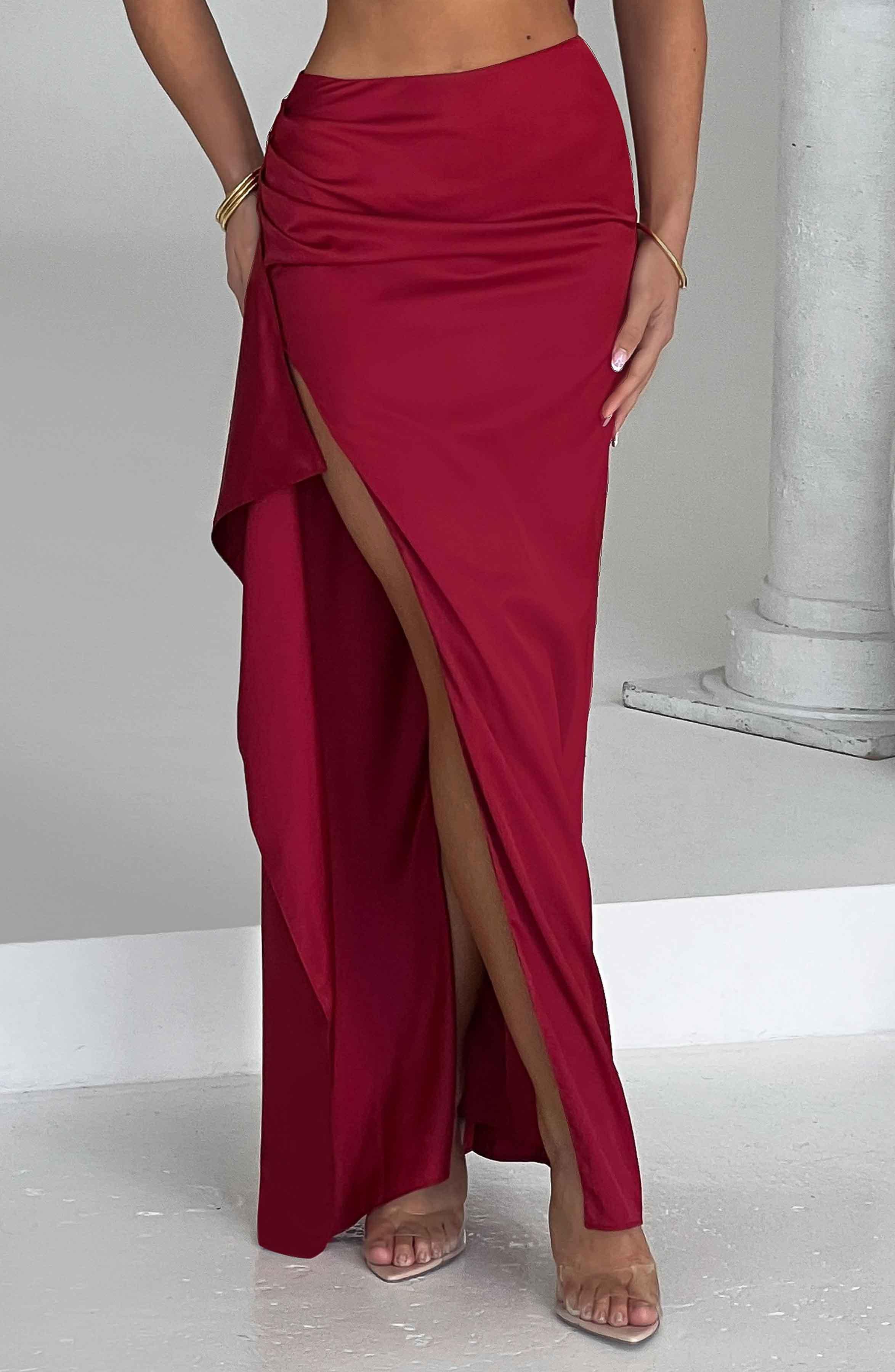 Halsey Maxi Skirt - Wine Product Image