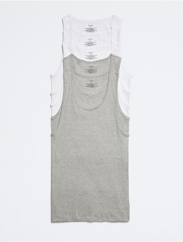 Calvin Klein Mens 5-Pk. Cotton Classics Tank Top Undershirts Product Image