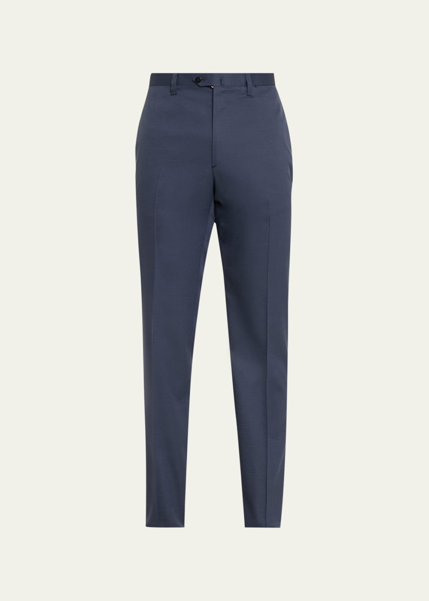 Mens Luxe Twill Flat-Front Trousers Product Image