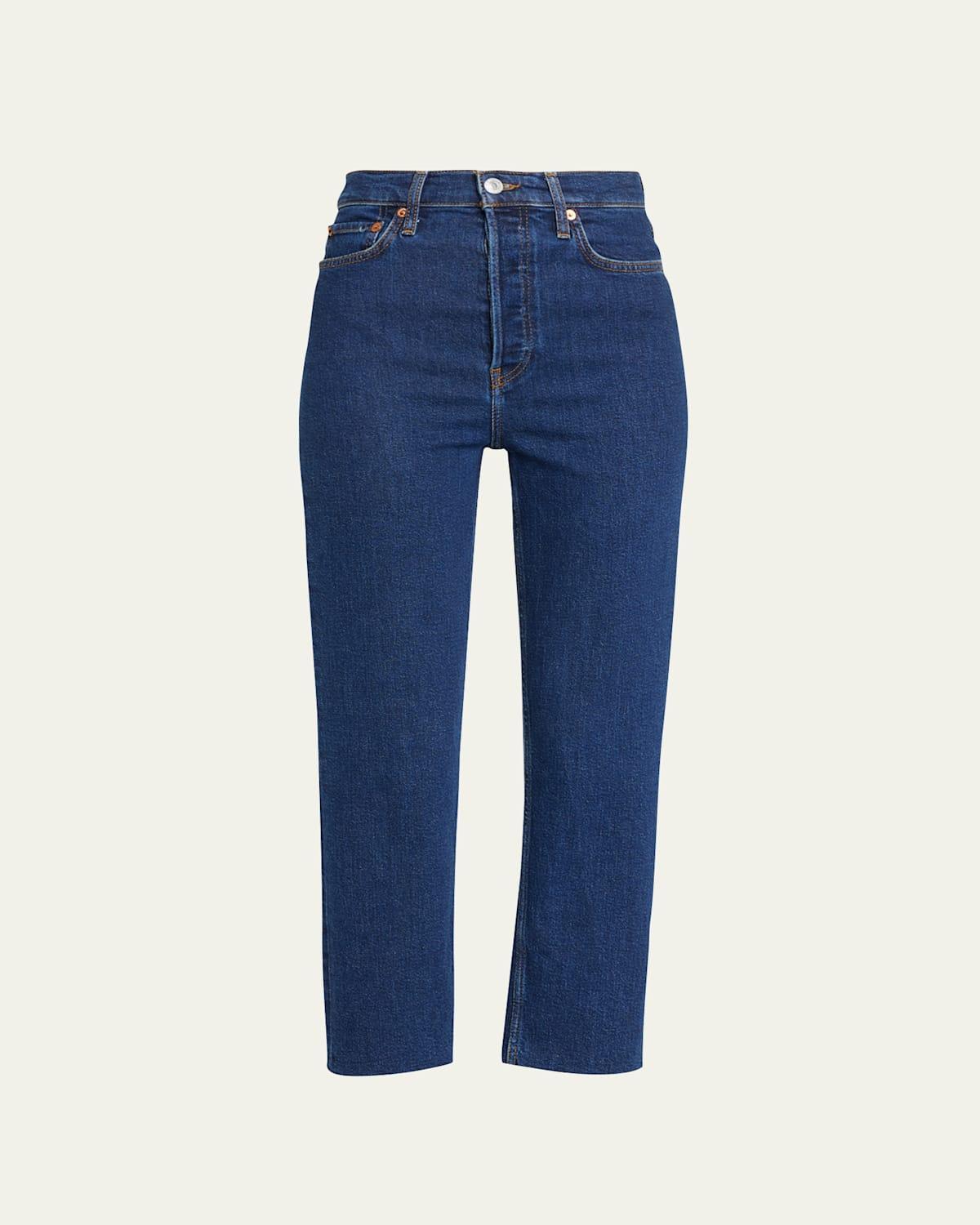 Womens 70s Stove Pipe High-Rise Crop Jeans Product Image