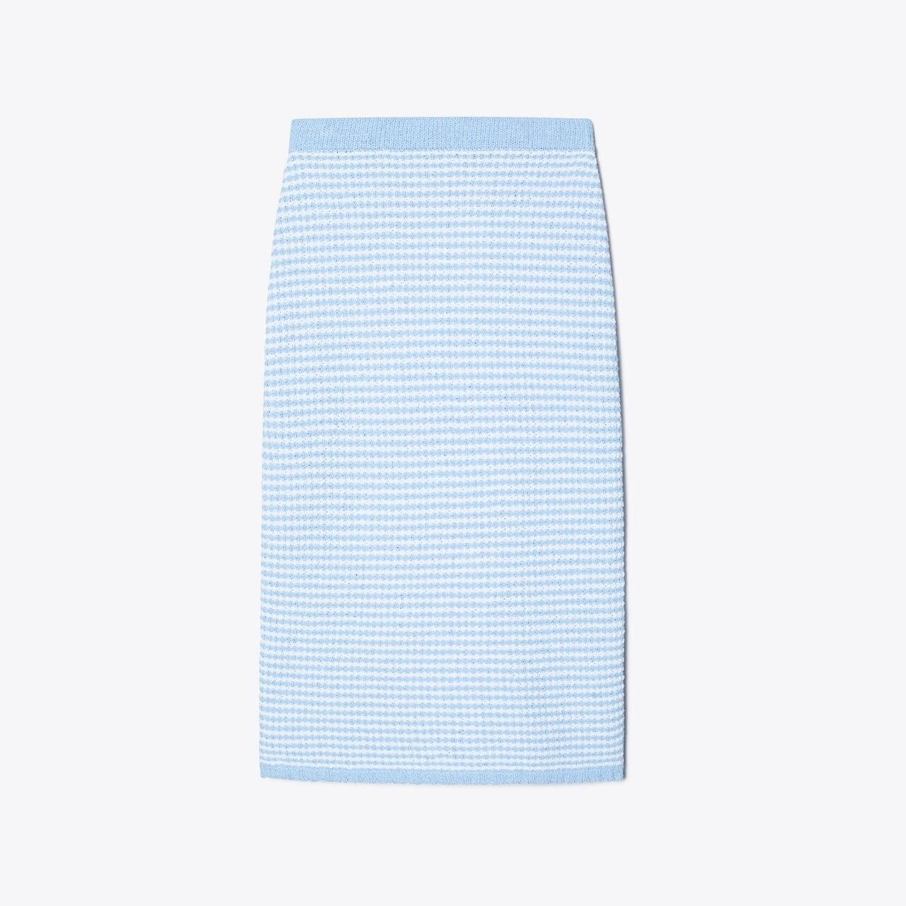 Striped Stitch Cotton Midi Skirt Product Image