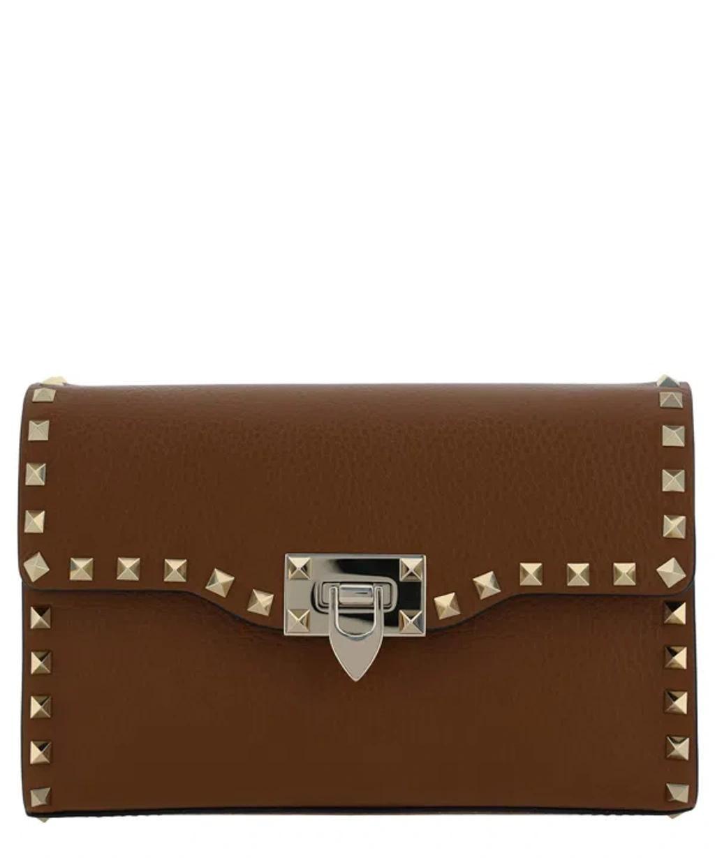 Small Rockstud Shoulder Bag In Tobacco Product Image