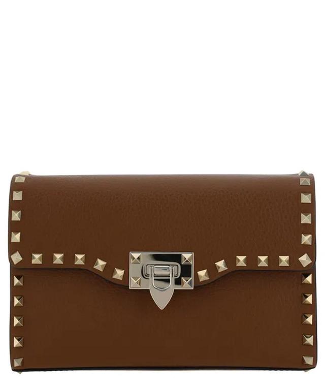 Small Rockstud Shoulder Bag In Tobacco Product Image