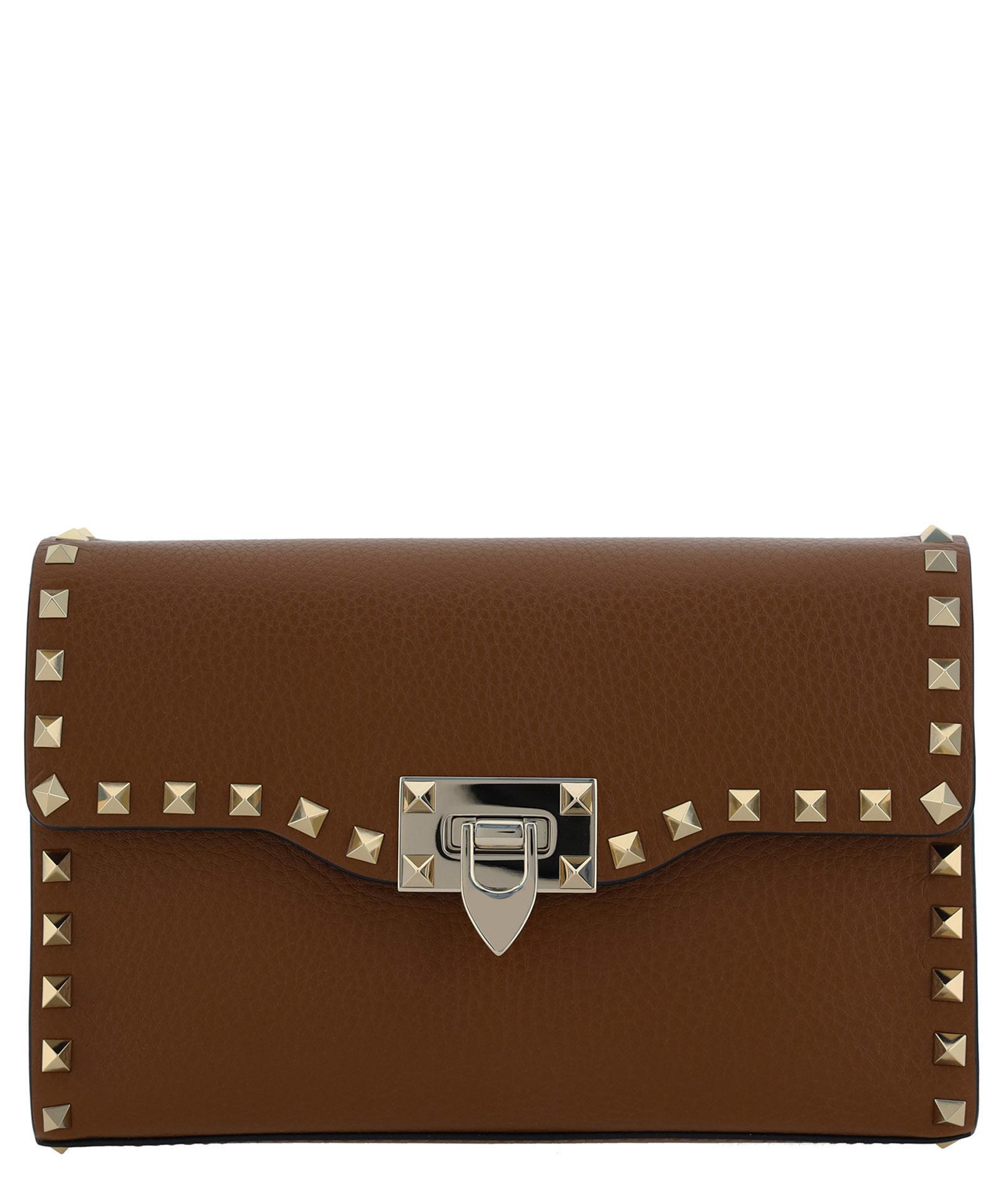 Small Rockstud Shoulder Bag In Tobacco Product Image