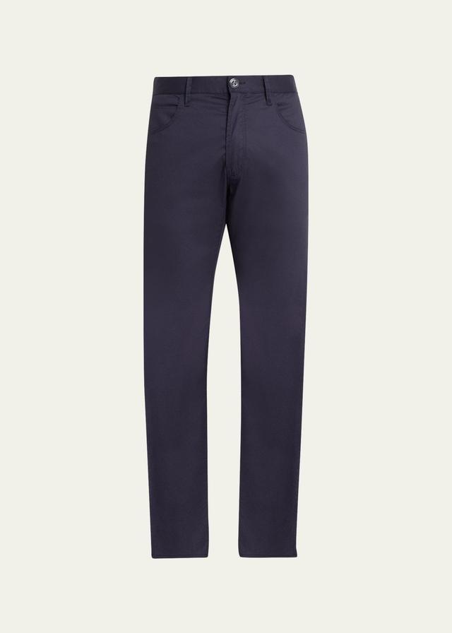 Giorgio Armani Men's Cotton-Stretch 5-Pocket Pants  - SOLID BLUE NAVY - Size: 30 x 32 Product Image