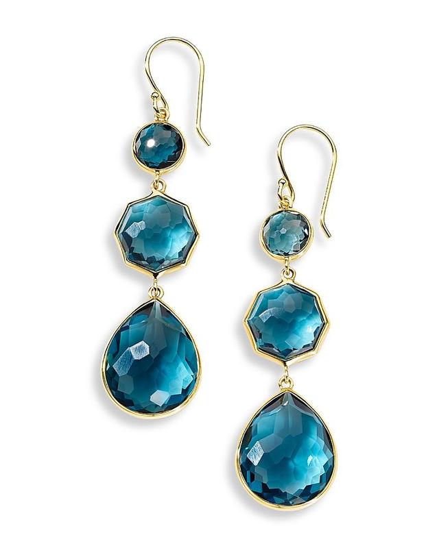 Womens Rock Candy Small Crazy 8S 18K Green Gold & London-Blue-Topaz Drop Earrings Product Image