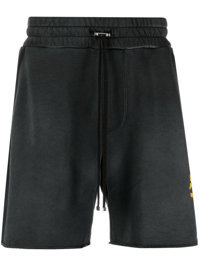 Logo-print Cotton Shorts In Schwarz Product Image