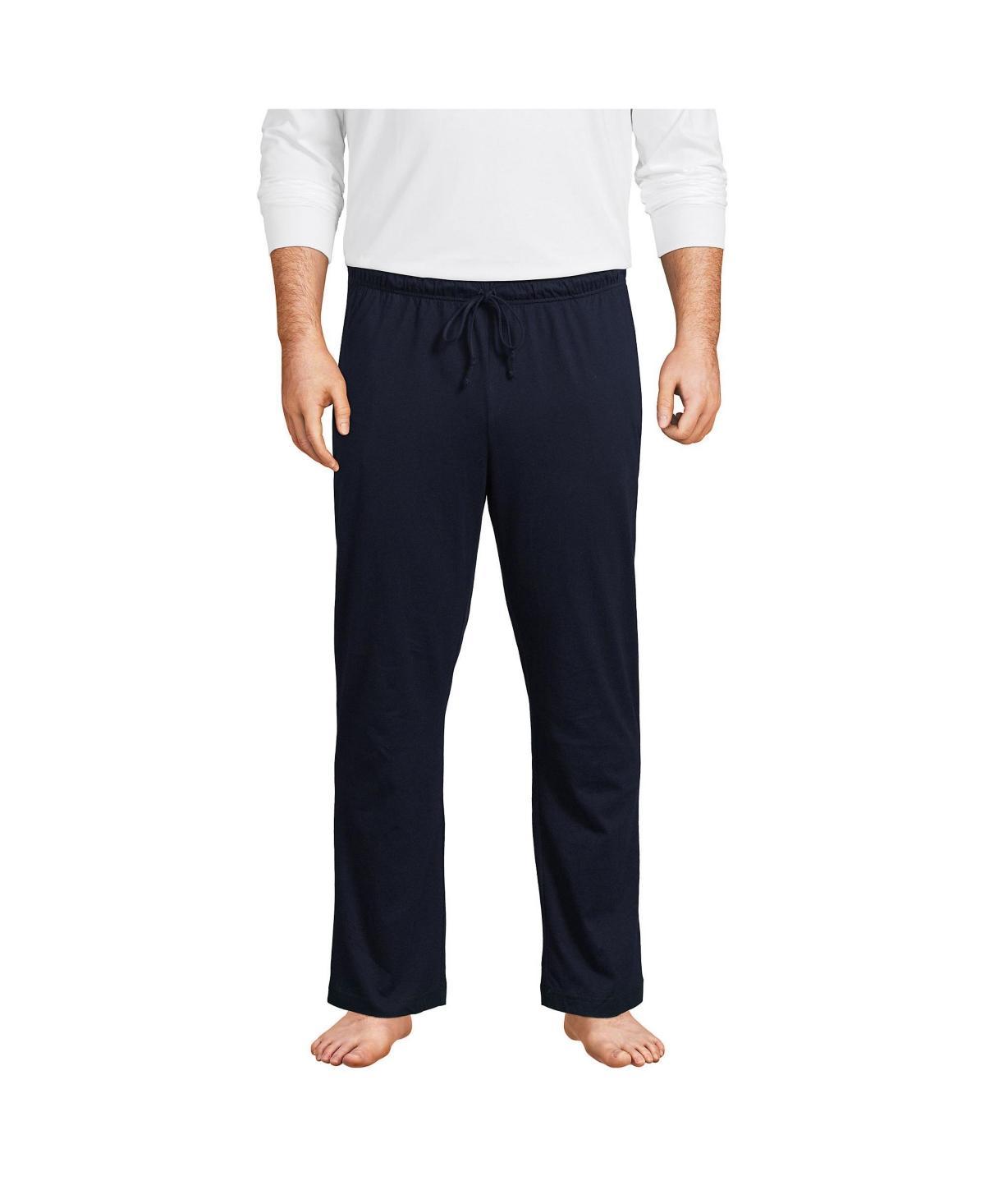 Big & Tall Lands End Knit Jersey Sleep Pants, Mens Dark Blue Product Image