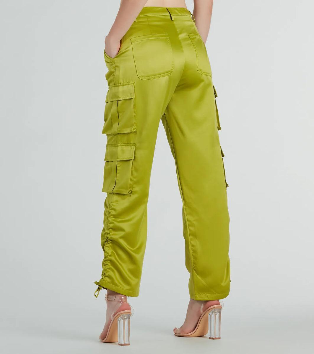 Trendy Babe Satin Cargo Pants Product Image