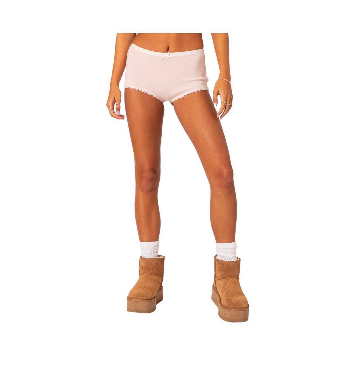 Edikted Womens Mariana Pointelle Micro Shorts Product Image