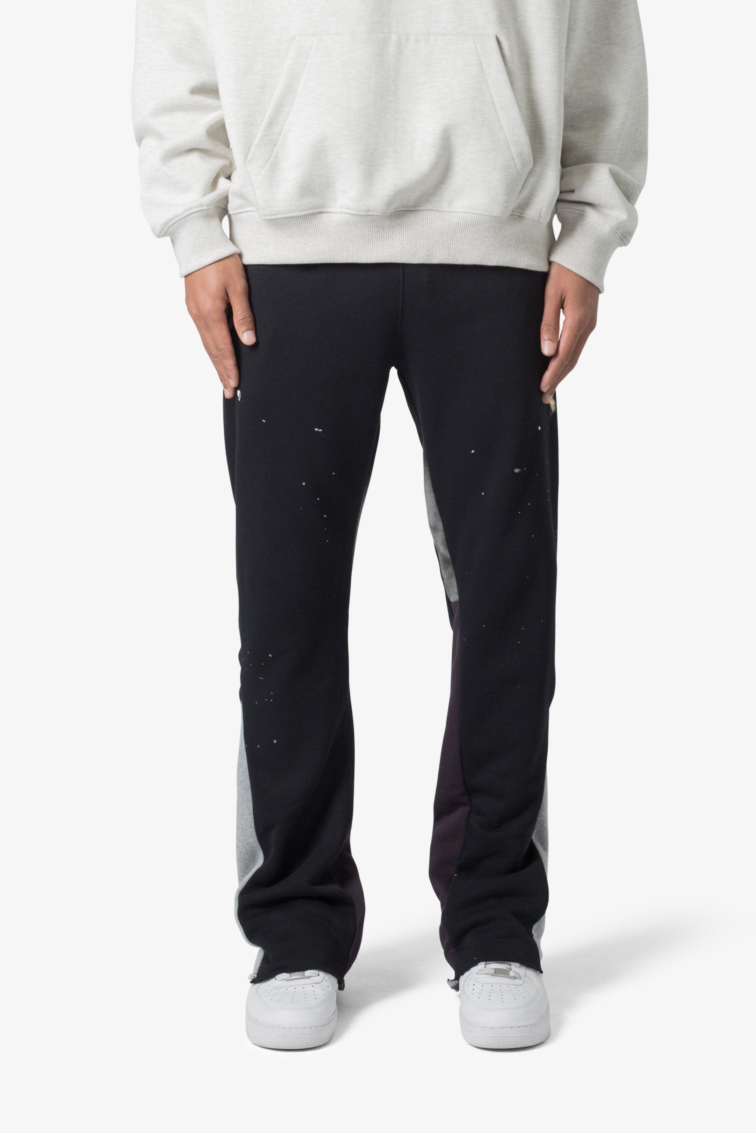 Contrast Bootcut Sweatpants - Black Product Image