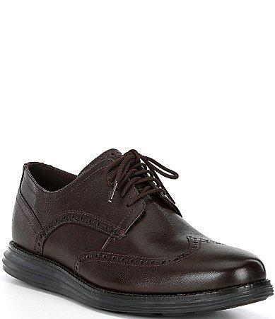 Cole Haan Mens riginalGrand Leather Wingtip Saffiano Leather Oxfords Product Image