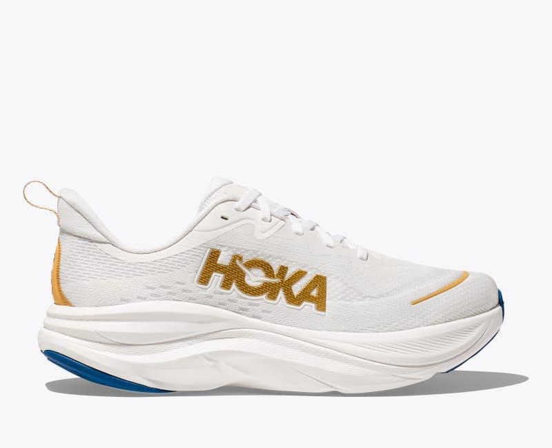 HOKA Mens Skyflow Shoes in Black/White, Size 12.5 W Product Image