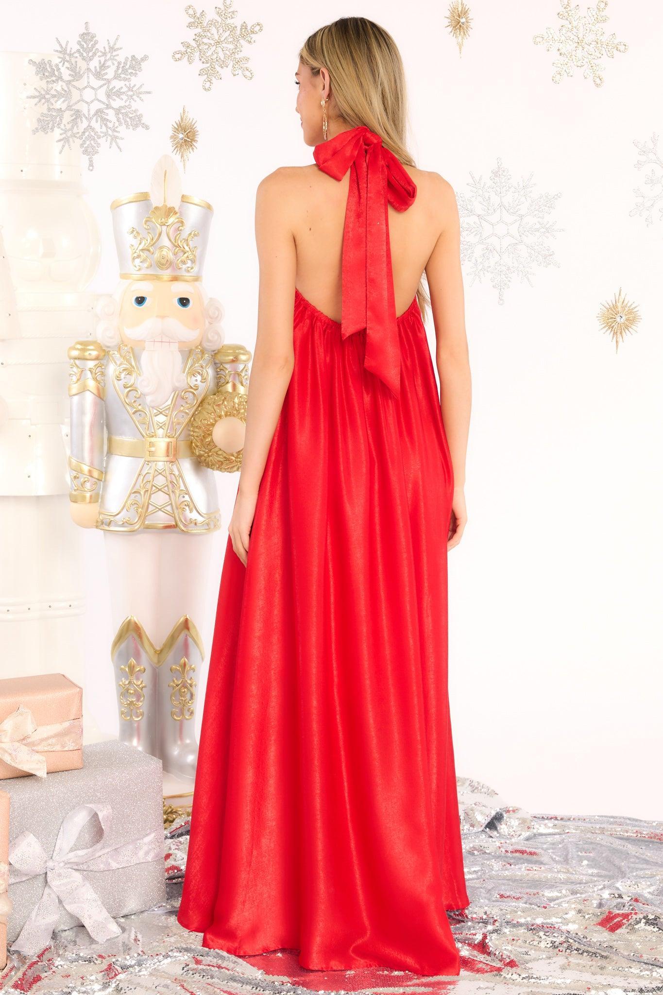 Aura Covered By Love Red Maxi Dress Product Image